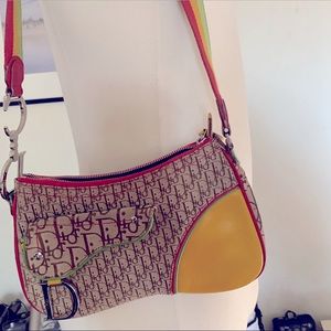 Dior Monogram Rasta Trotter Saddle Bag Vintage